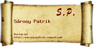 Sárosy Patrik névjegykártya