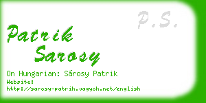 patrik sarosy business card