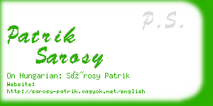 patrik sarosy business card